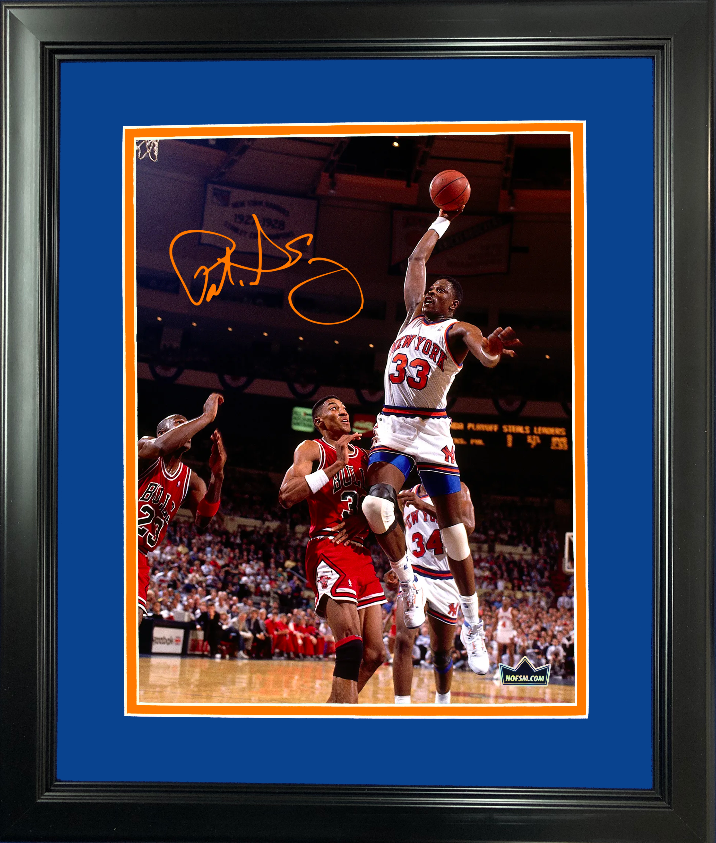 Framed Patrick Ewing Facsimile Laser Engraved Signature Auto 11"x14" Basketball Photo HOFSM Holo