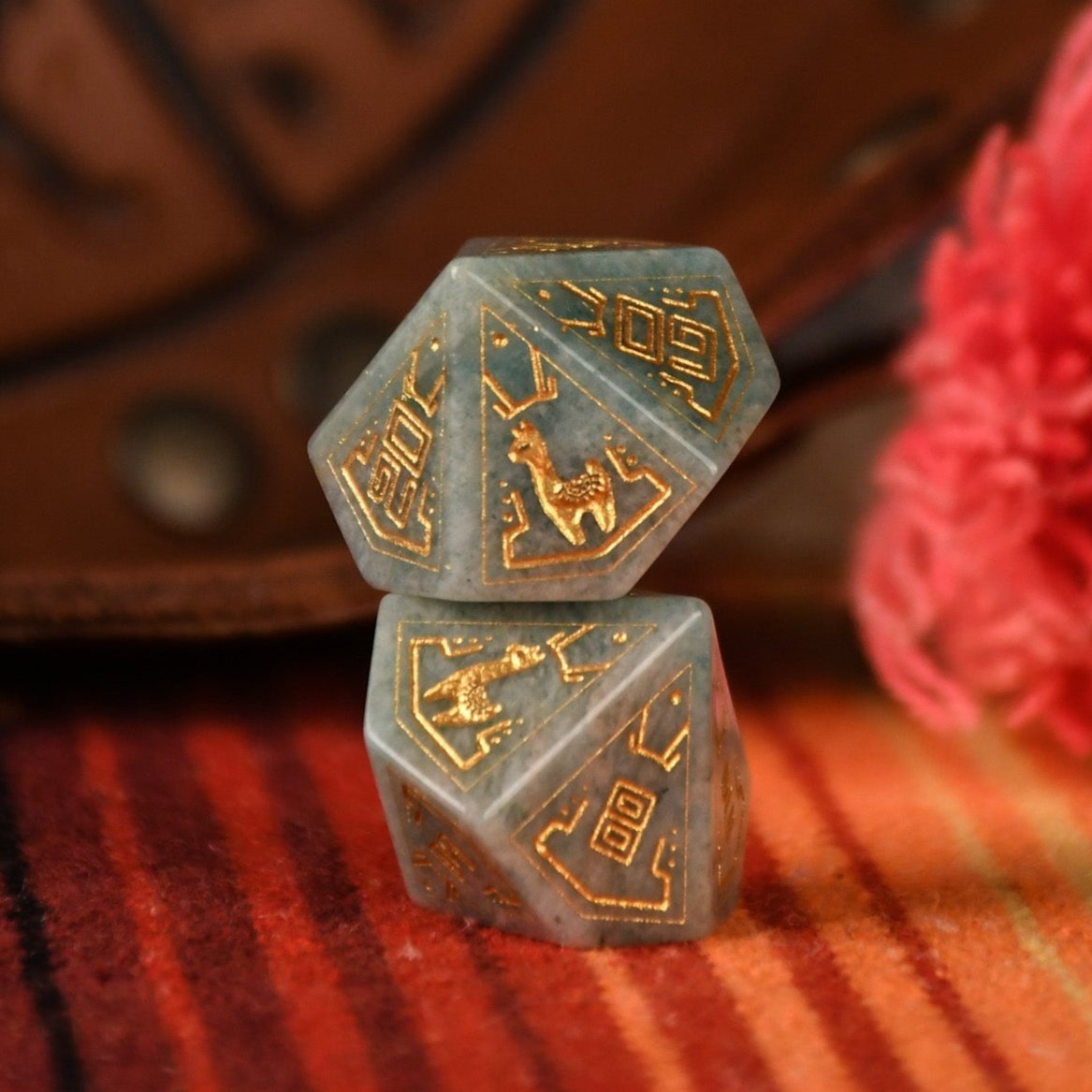 Peruvian Amazonite Stone Dice Set - Dice Around the World Collection