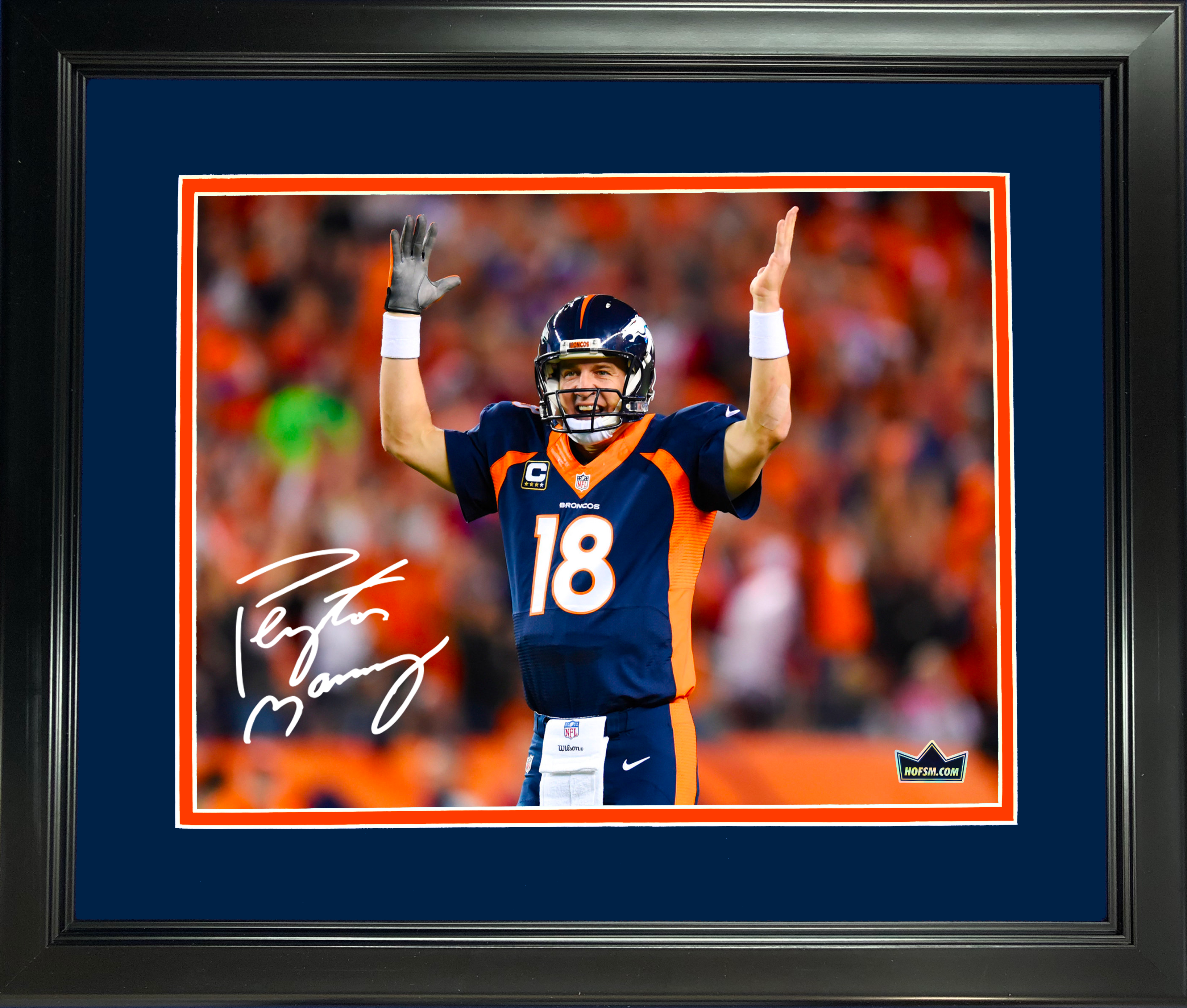 Framed Peyton Manning Denver Broncos Facsimile Laser Engraved Signature Auto 11"x14" Football Photo HOFSM Holo
