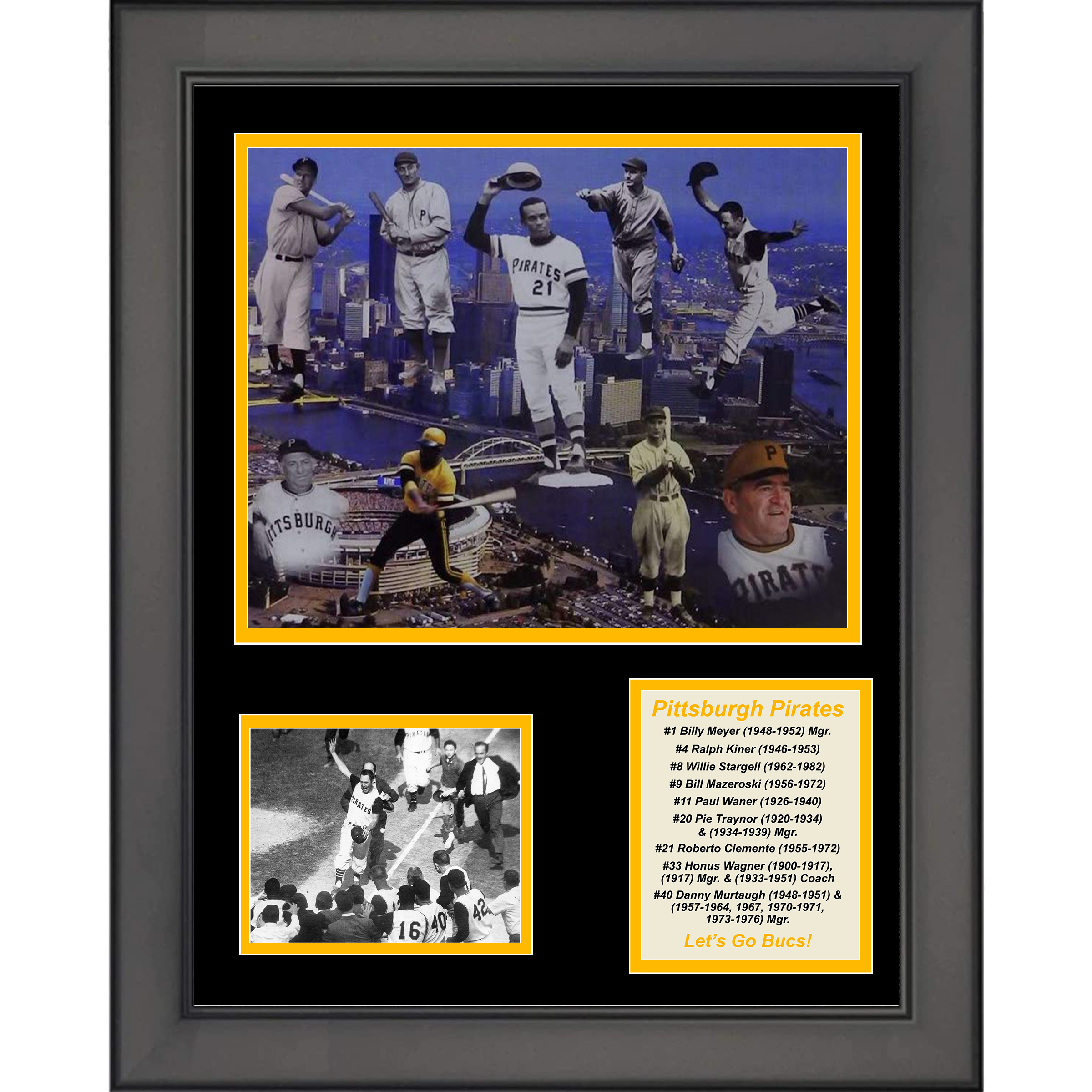 Framed Pittsburgh Pirates All-Time Greats Legends 11"x14"Baseball Three Photo Collage