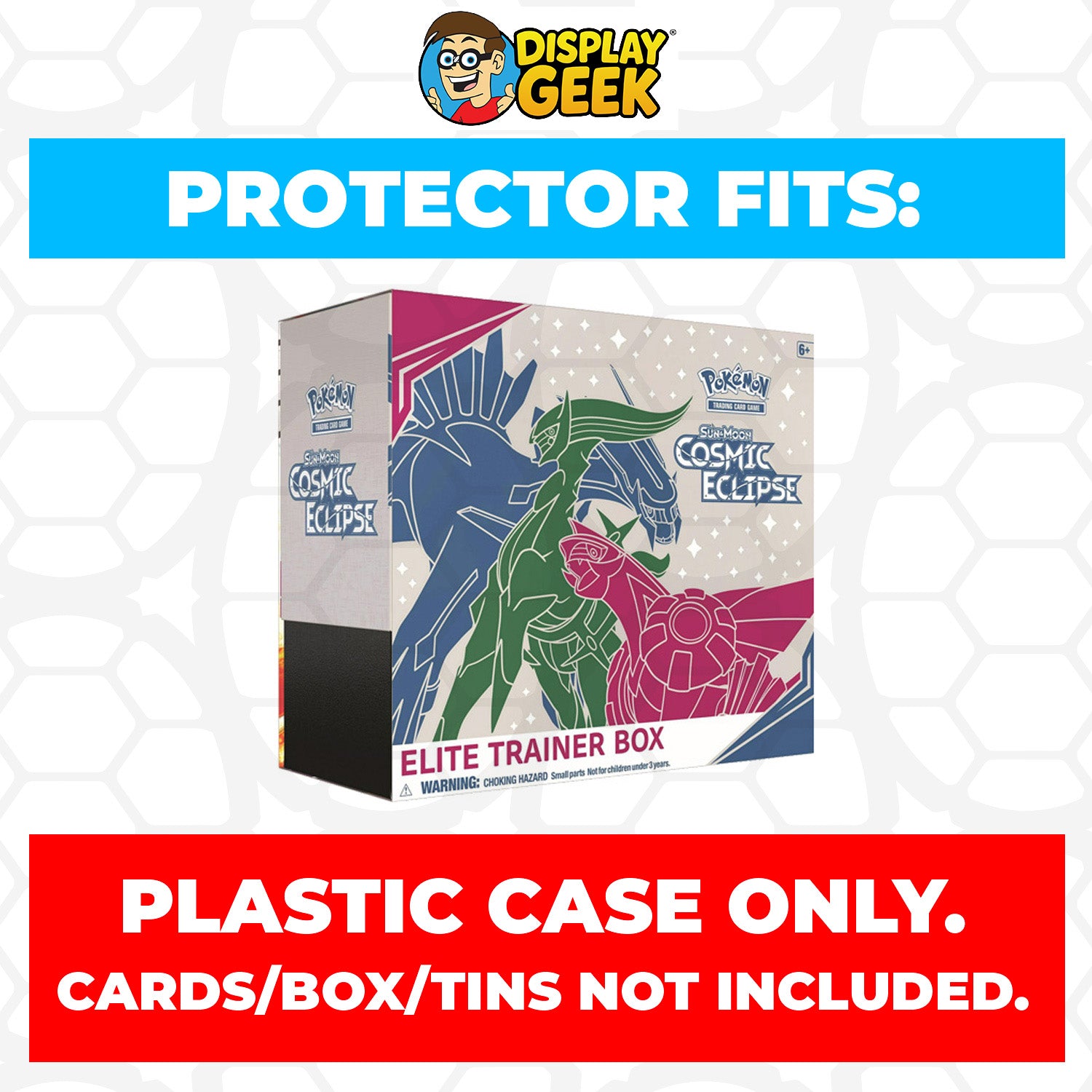 Plastic Protector for Pokemon TCG 2019 Sun & Moon Cosmic Eclipse Dialga, Arceus, Palkia ETB Elite Trainer Box