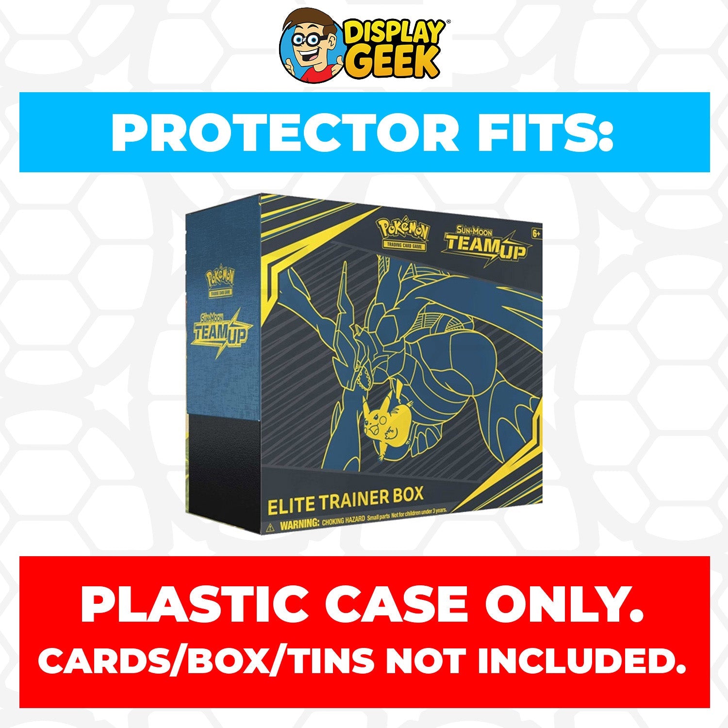 Plastic Protector for Pokemon TCG 2019 Sun & Moon Team Up Zekrom, Pikachu ETB Elite Trainer Box