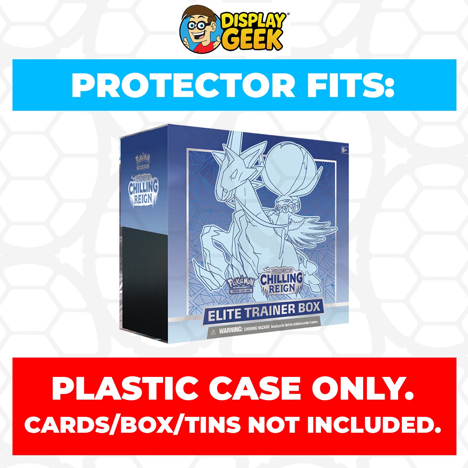 Plastic Protector for Pokemon TCG 2021 Sword & Shield Chilling Reign Ice Rider Calyrex ETB Elite Trainer Box