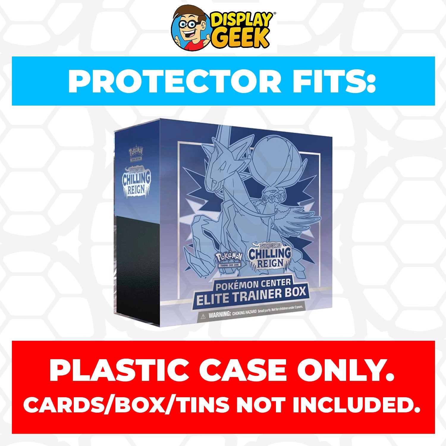 Plastic Protector for Pokemon TCG 2021 Sword & Shield Chilling Reign Ice Rider Calyrex Pokemon Center ETB Elite Trainer Box