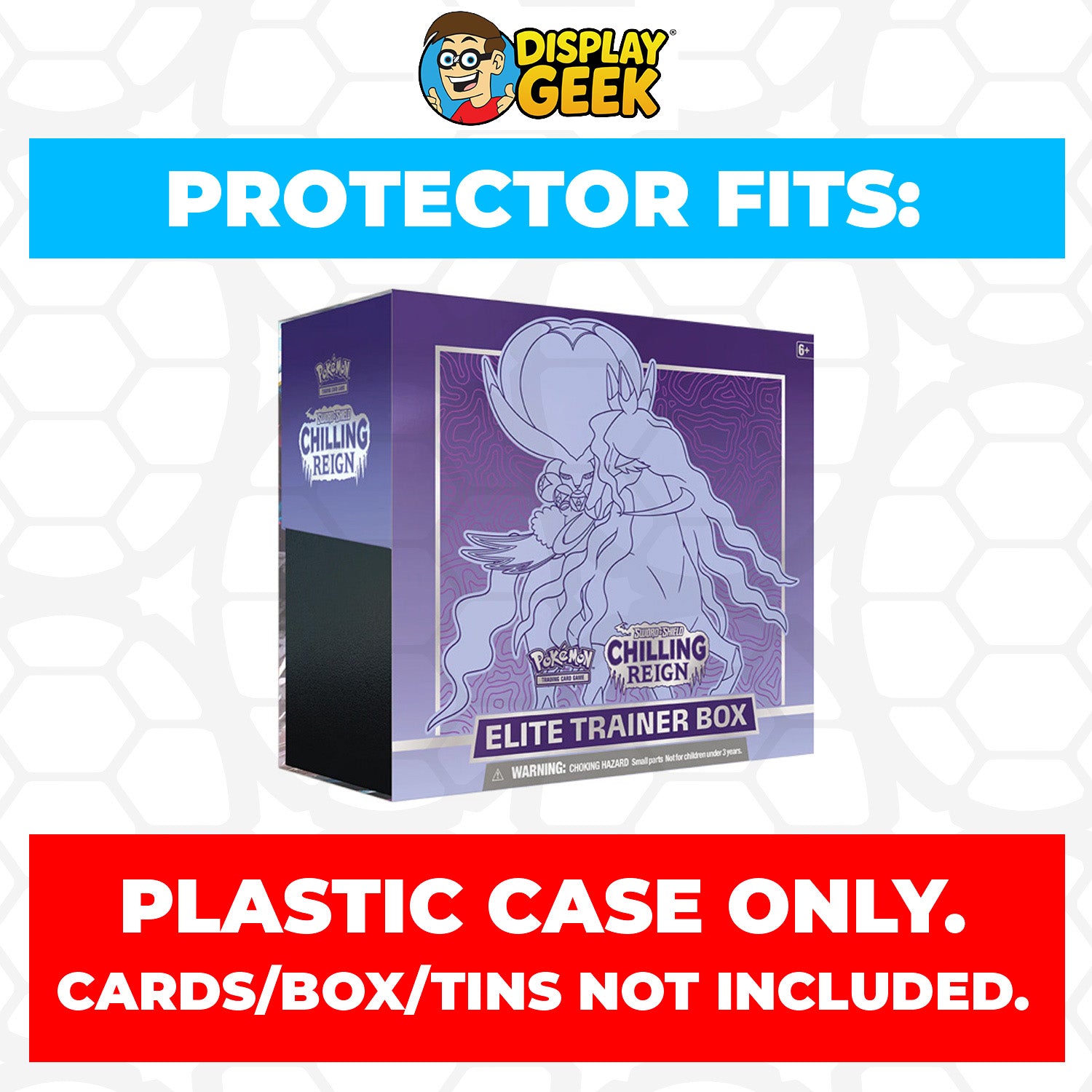 Plastic Protector for Pokemon TCG 2021 Sword & Shield Chilling Reign Shadow Rider Calyrex Pokemon Center ETB Elite Trainer Box