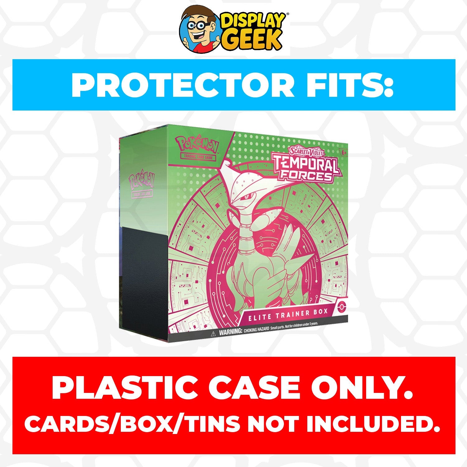 Plastic Protector for Pokemon TCG 2024 Scarlet & Violet Temporal Forces Iron Leaves ETB Elite Trainer Box