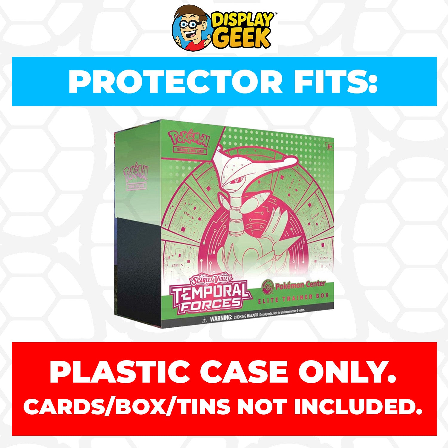Plastic Protector for Pokemon TCG 2024 Scarlet & Violet Temporal Forces Iron Leaves ETB Elite Trainer Box