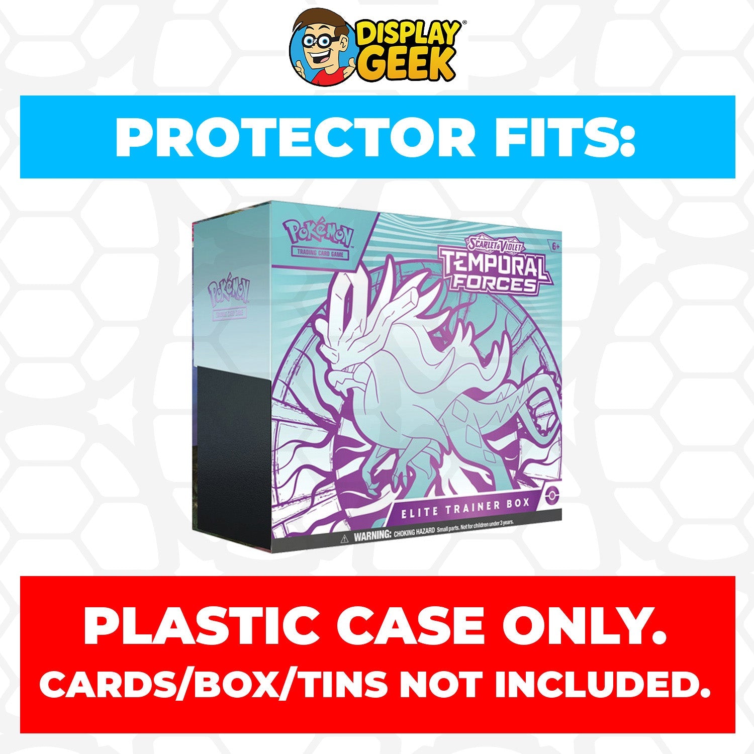 Plastic Protector for Pokemon TCG 2024 Scarlet & Violet Temporal Forces Iron Leaves ETB Elite Trainer Box