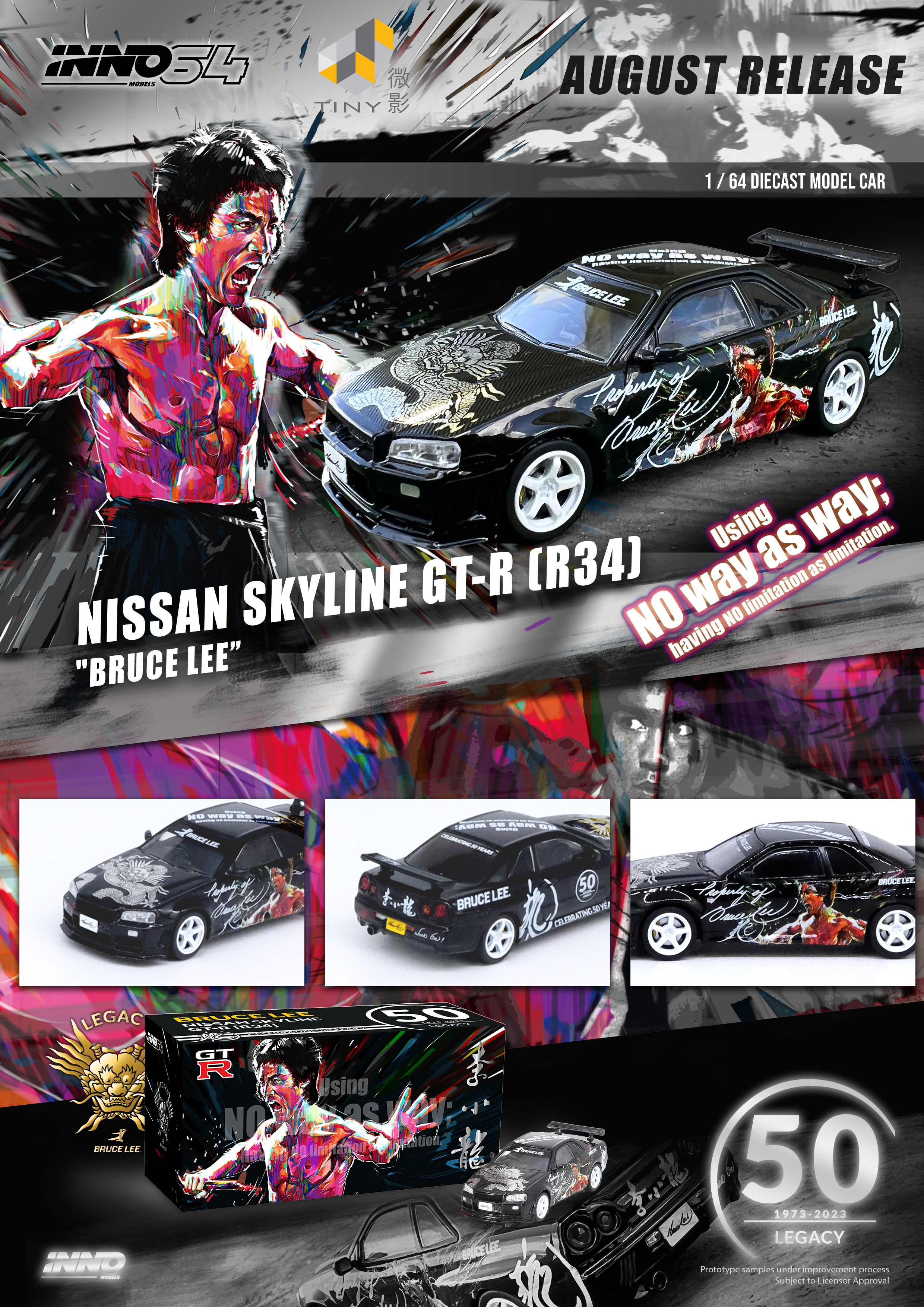 Inno64 x TINY Skyline GT-R's Series Honoring Bruce Lee's 50th Anniversary 1:64
