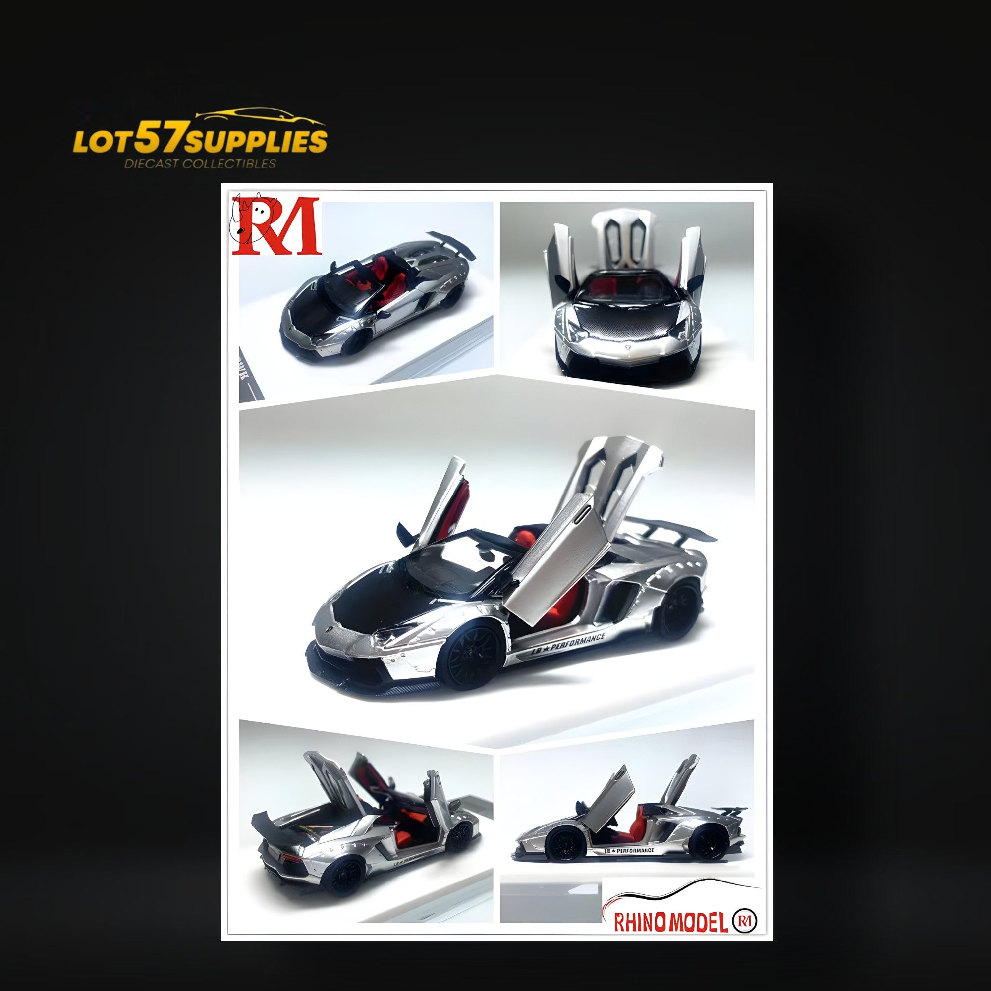 Rhino Model Lamborghini LP700-4 - Roadster LBWK in Silver 1:64