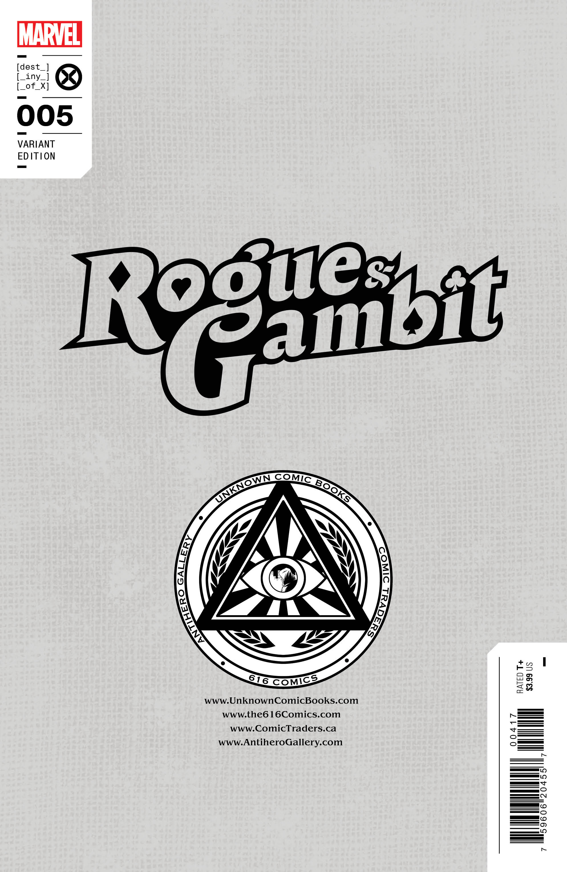 [2 PACK] **FREE TRADE DRESS** ROGUE & GAMBIT #5 UNKNOWN COMICS R1C0 EXCLUSIVE VAR (07/12/2023)