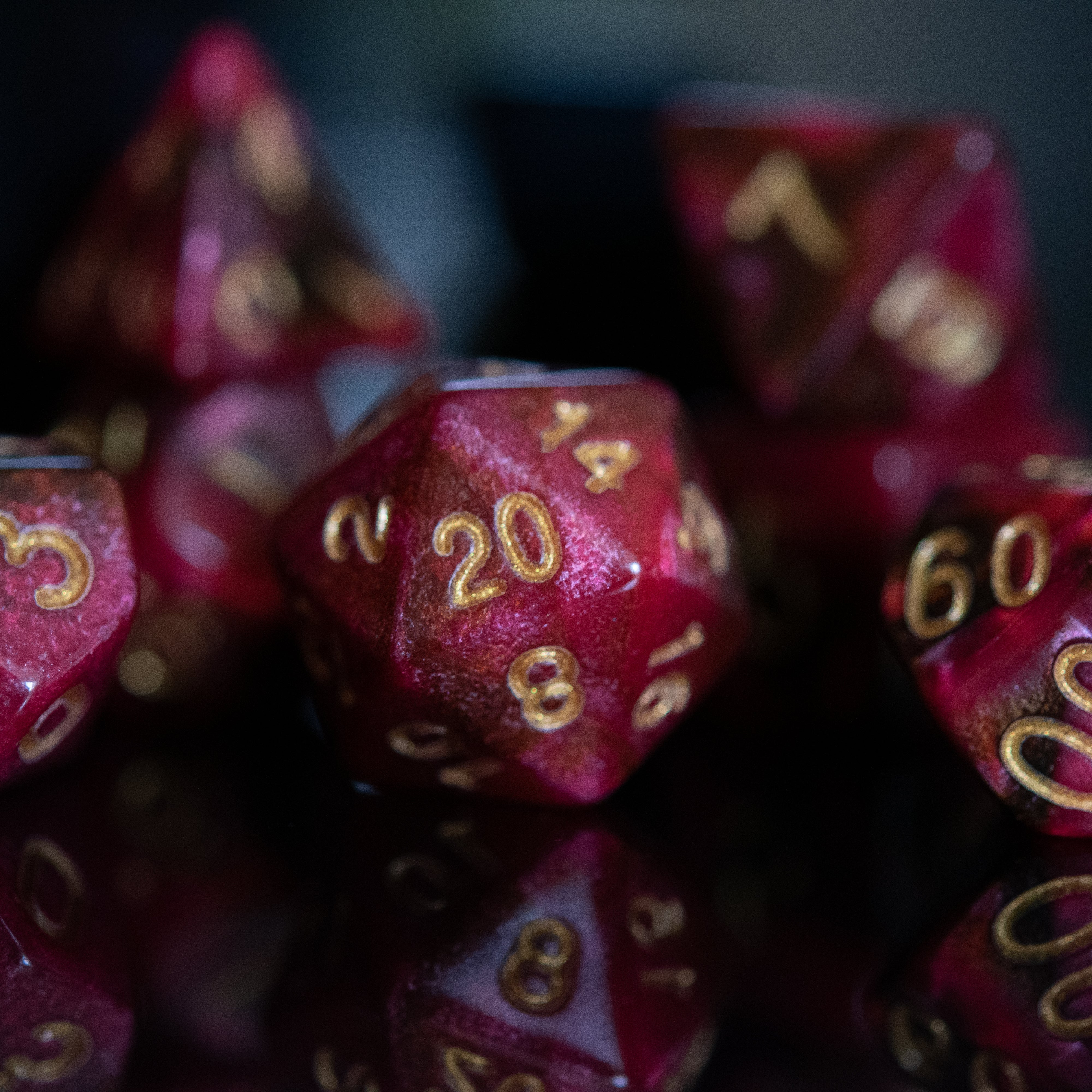 Rosette Galaxy Acrylic Dice Set