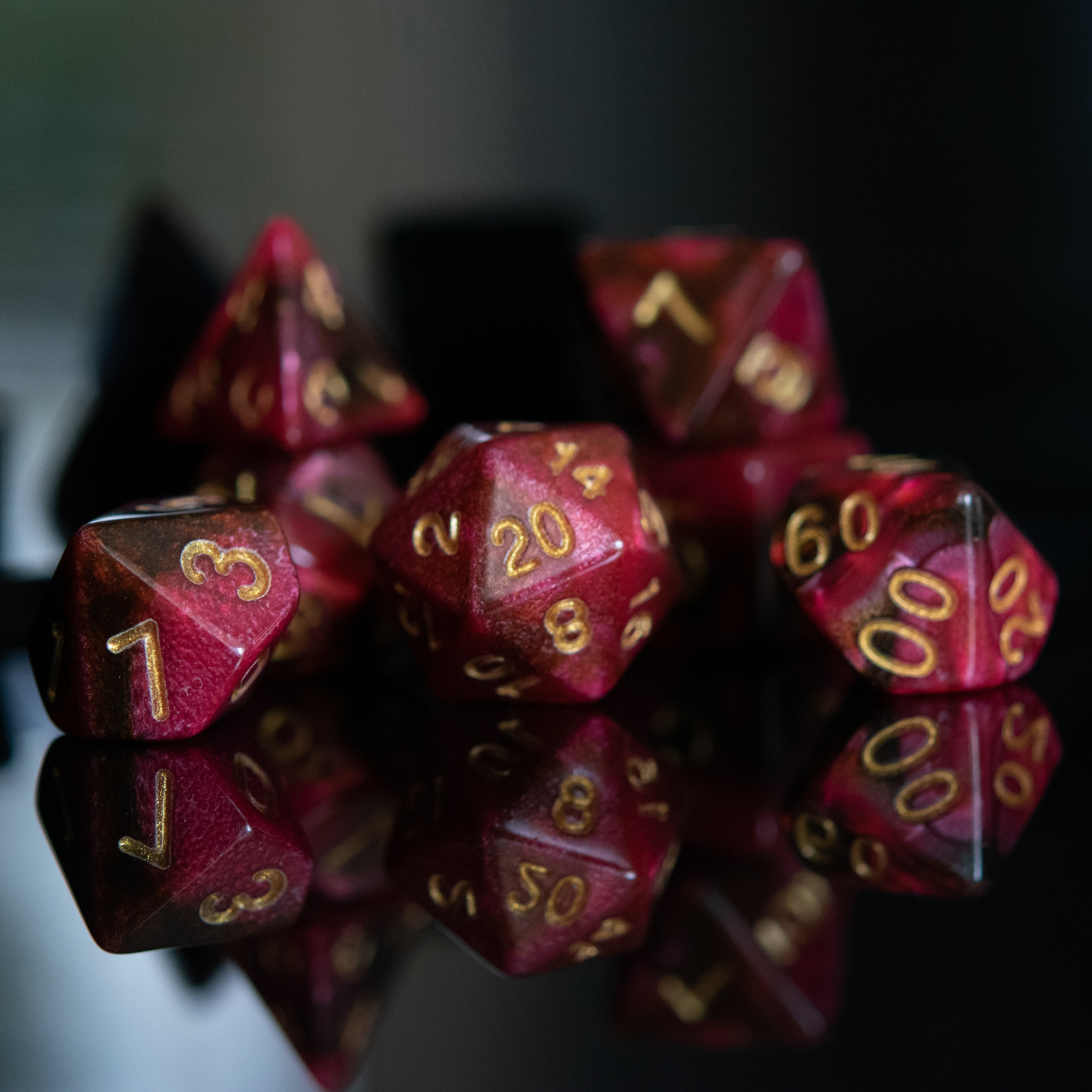 Rosette Galaxy Acrylic Dice Set