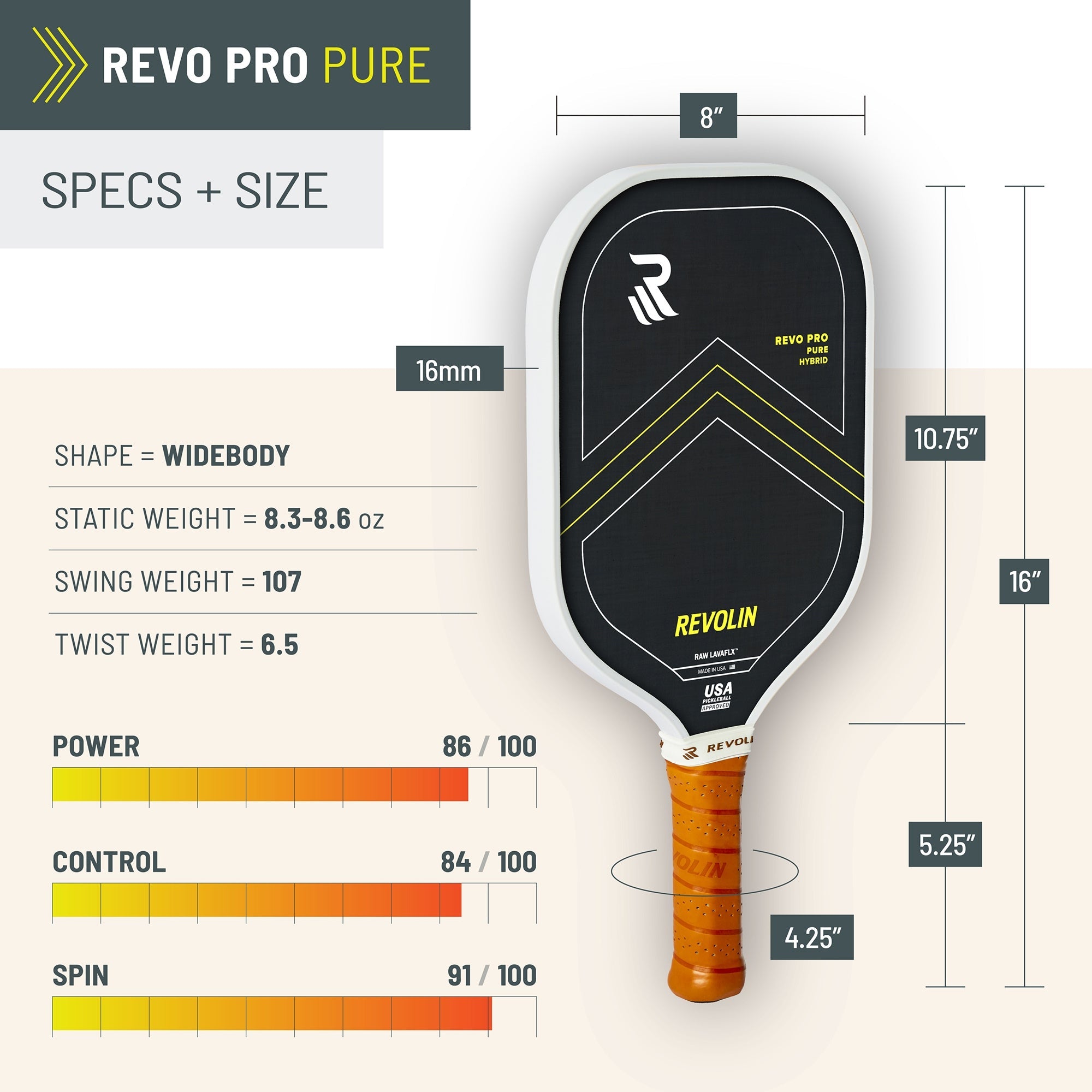 Revo Pro Pure Pickleball Paddle