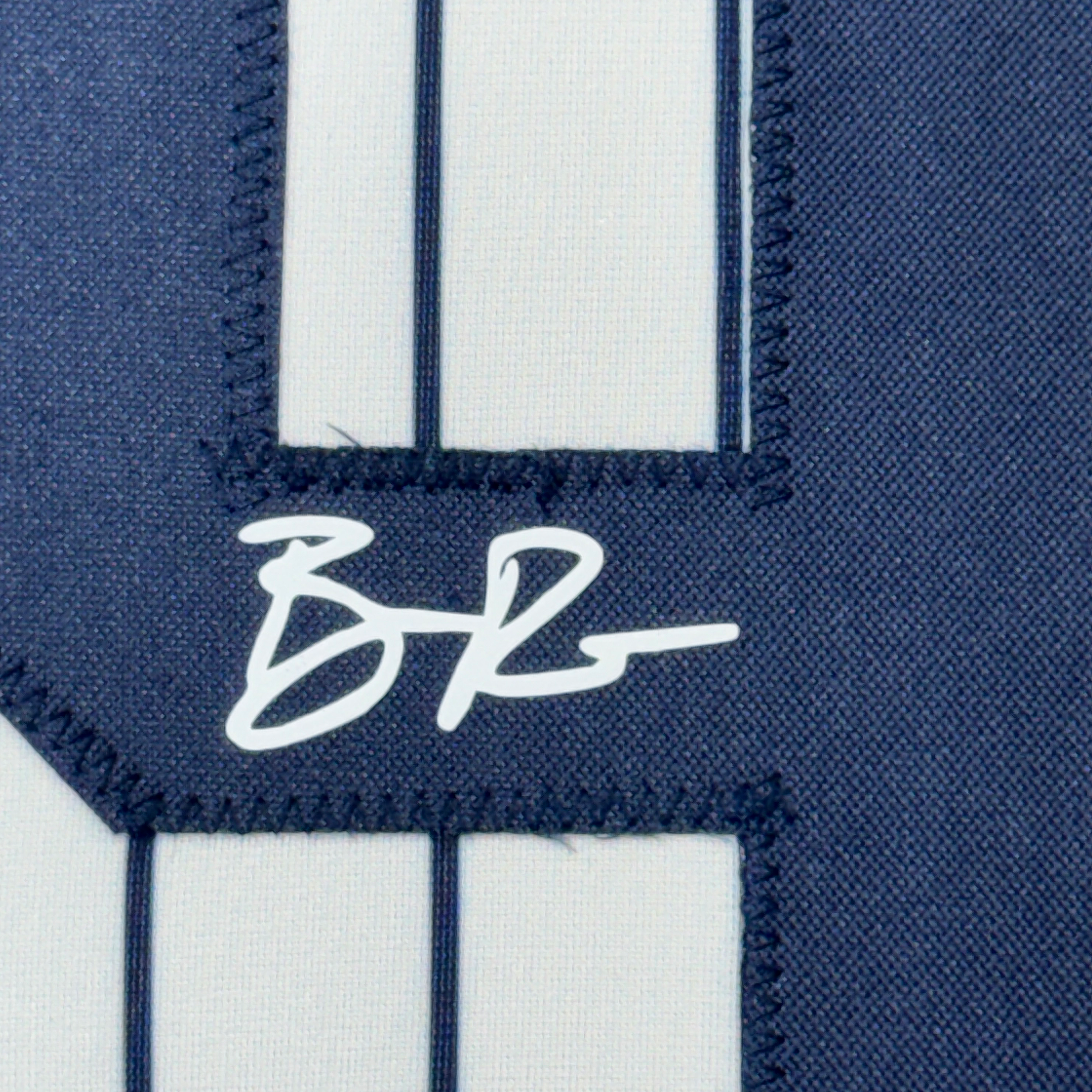 Framed Facsimile Autographed Ben Rice 35x39 New York Pinstripe Reprint Laser Auto Baseball Jersey