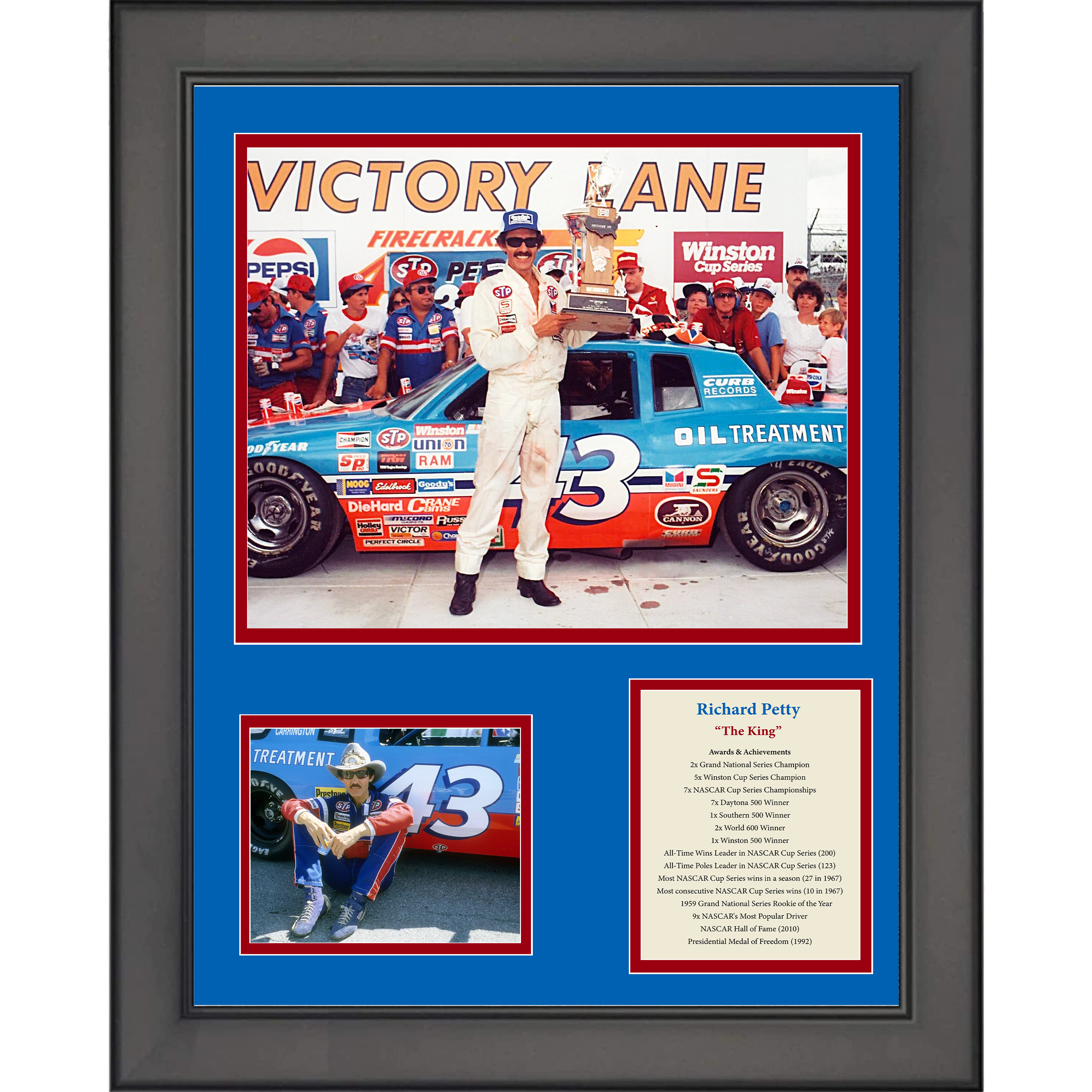 Framed Richard Petty Hall of Fame 11"x14"Three Photo Collage