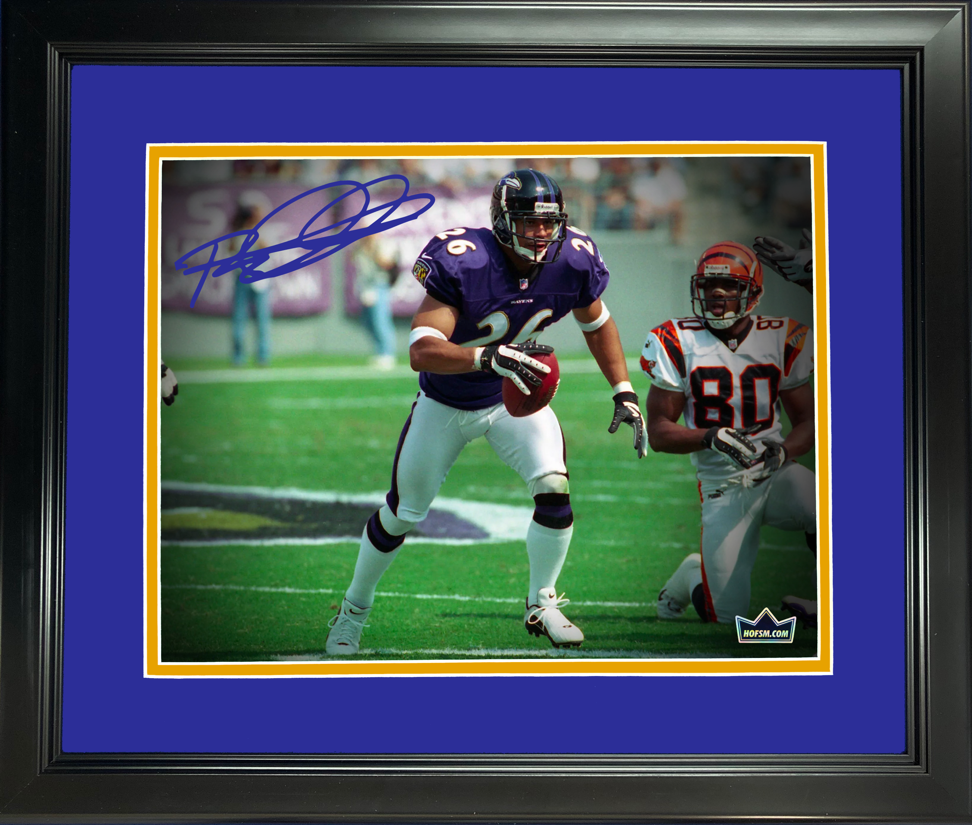 Framed Rod Woodson Facsimile Laser Engraved Signature Auto Baltimore Ravens 11"x14"Football Photo HOFSM Holo