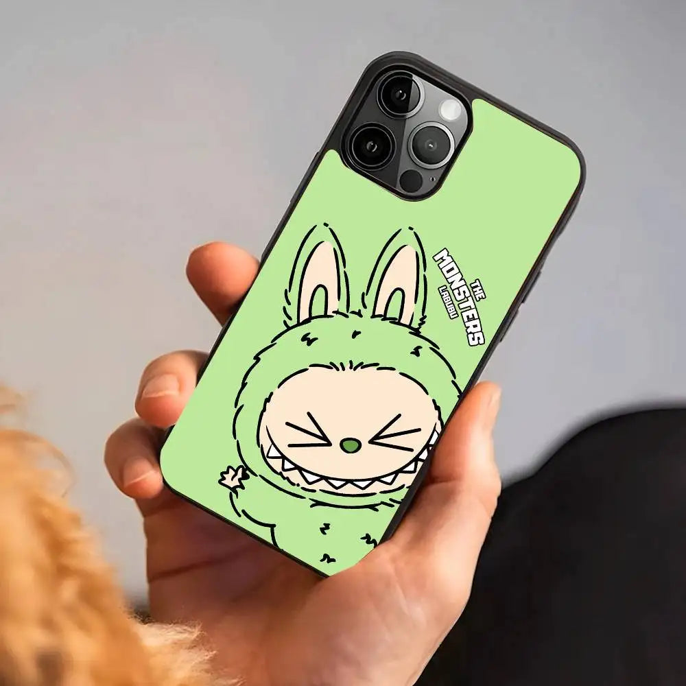 Cute Cartoon LABUBU Light Green Phone Case Suitable For iPhone
