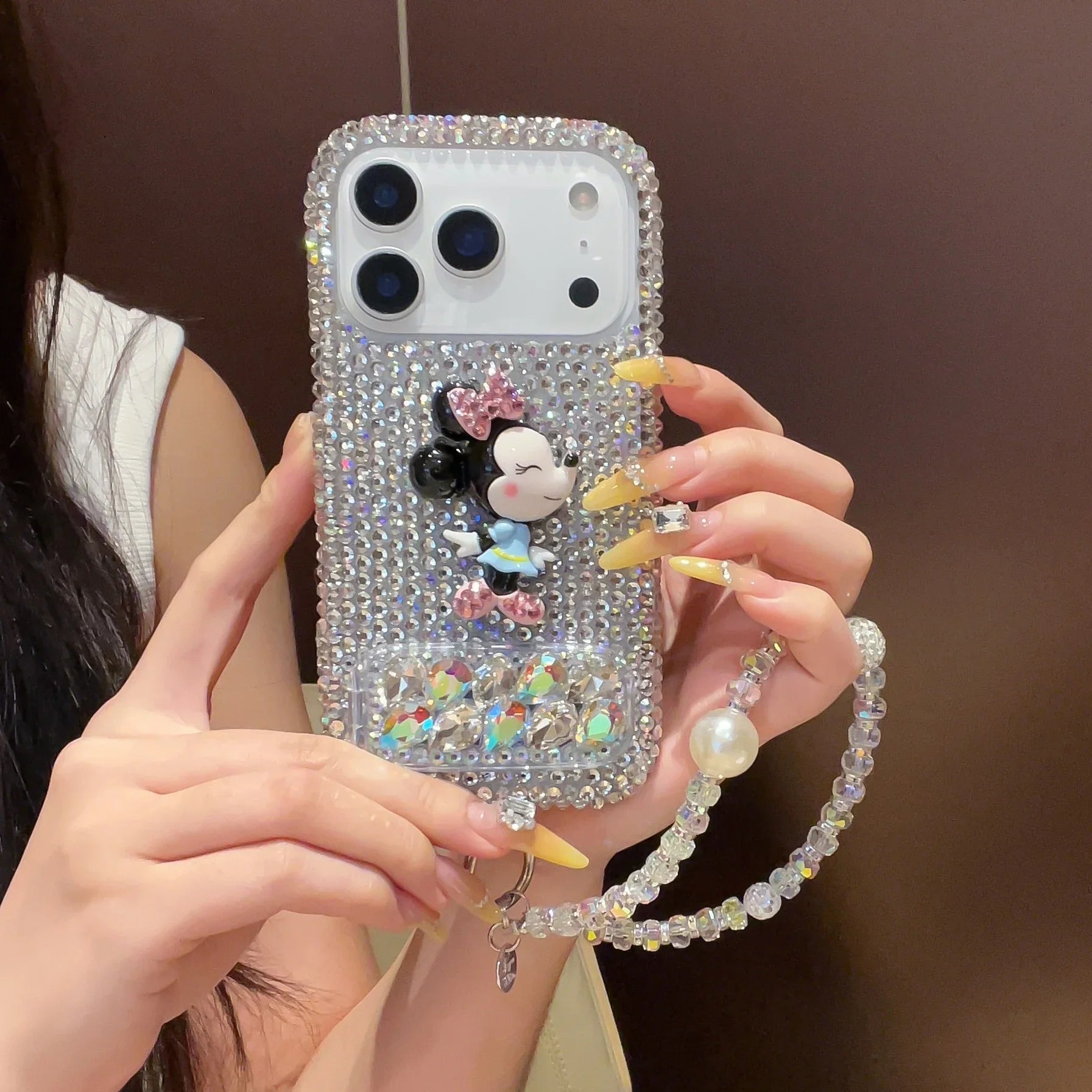 Kawaii Minnie Rhinestone Bling Crystal Phone Case For iphone