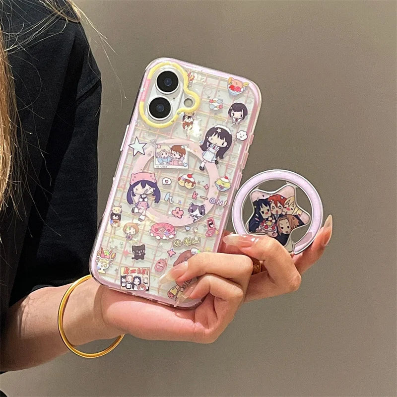 Japanese Cartoon Anime Girls Magnetic Phone Case For iPhone