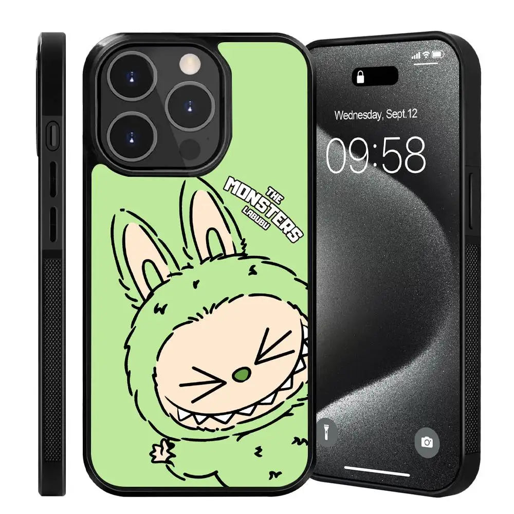 Cute Cartoon LABUBU Light Green Phone Case Suitable For iPhone