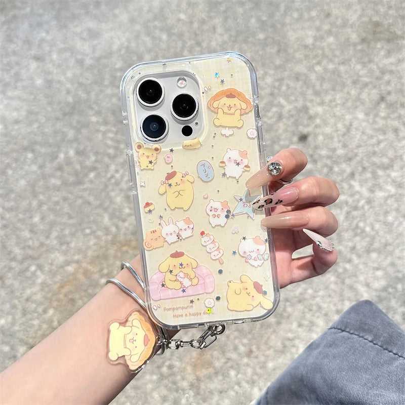 Funny Cute Sanrio Dog Glitter Phone Case For iPhone