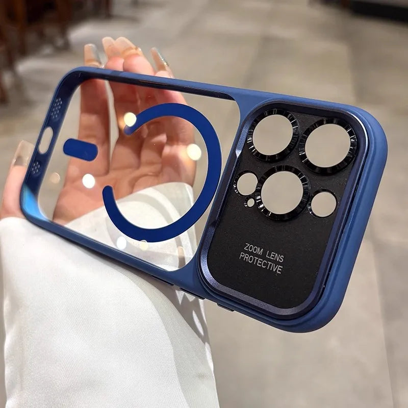 Luxury Magnetic Slim Matte Metal Lens Protector Phone Case For iPhone