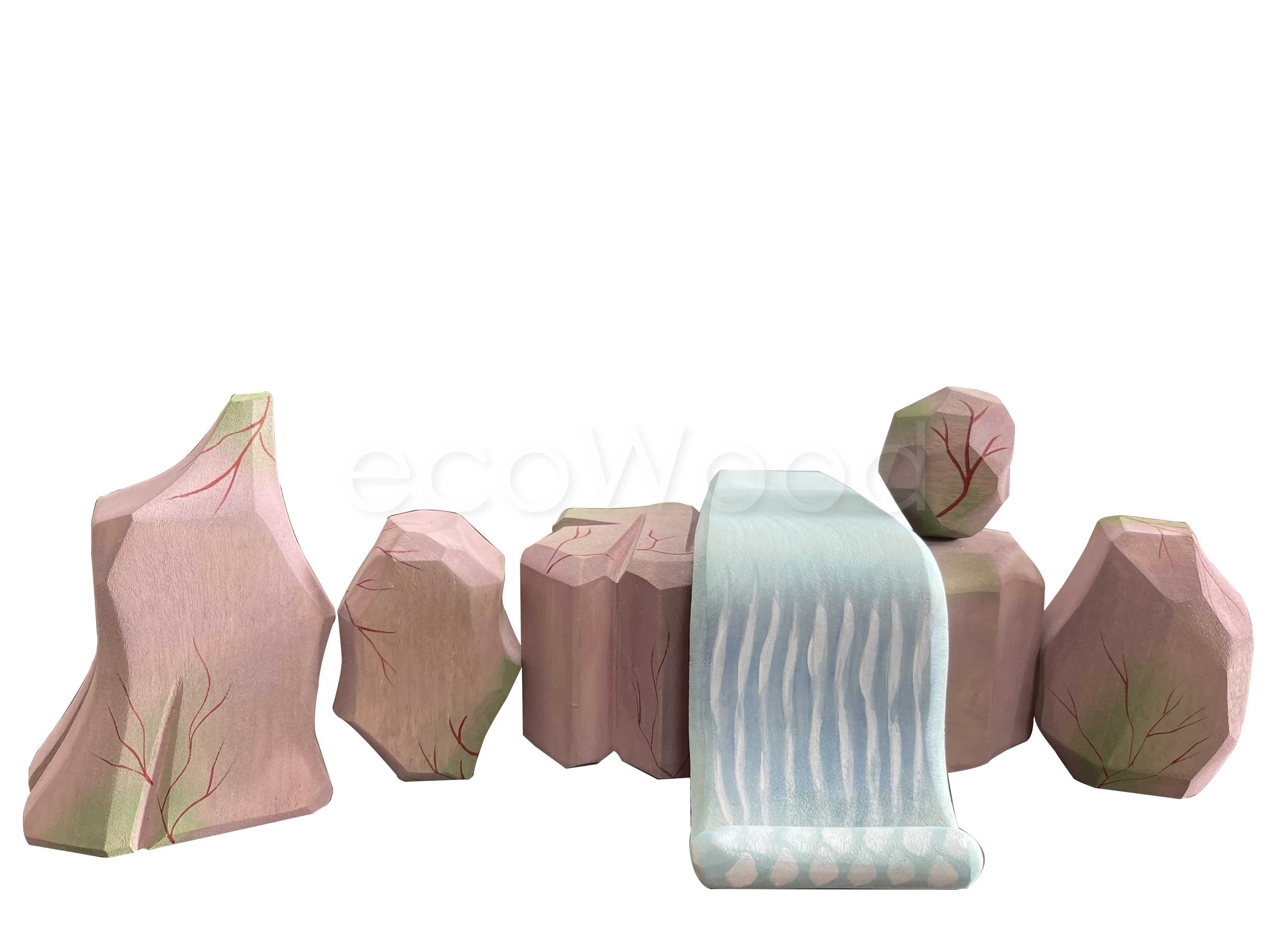 Kids Wooden Scene Building Toy Set – Montessori Pretend Play Educational Toys