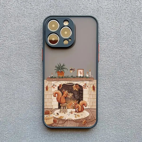 Cartoon Animal Bear Fox Squirrel Phone Case For iPhone