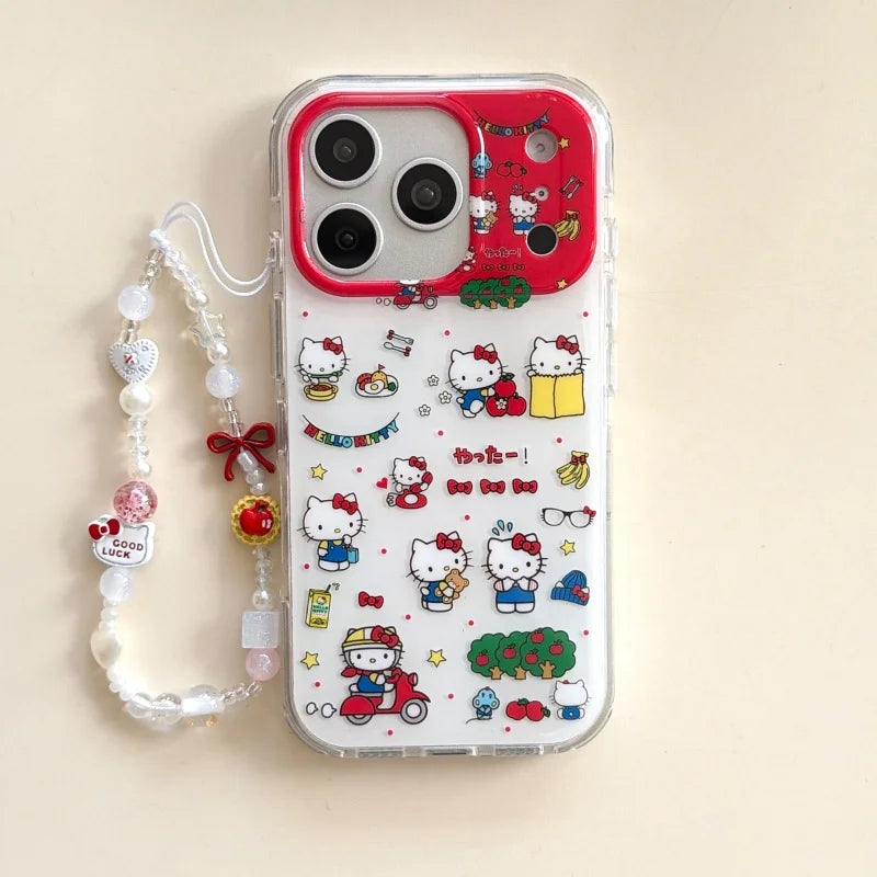 Kawaii Cute Happy Hello Kitty Cat Phone Case For iPhone