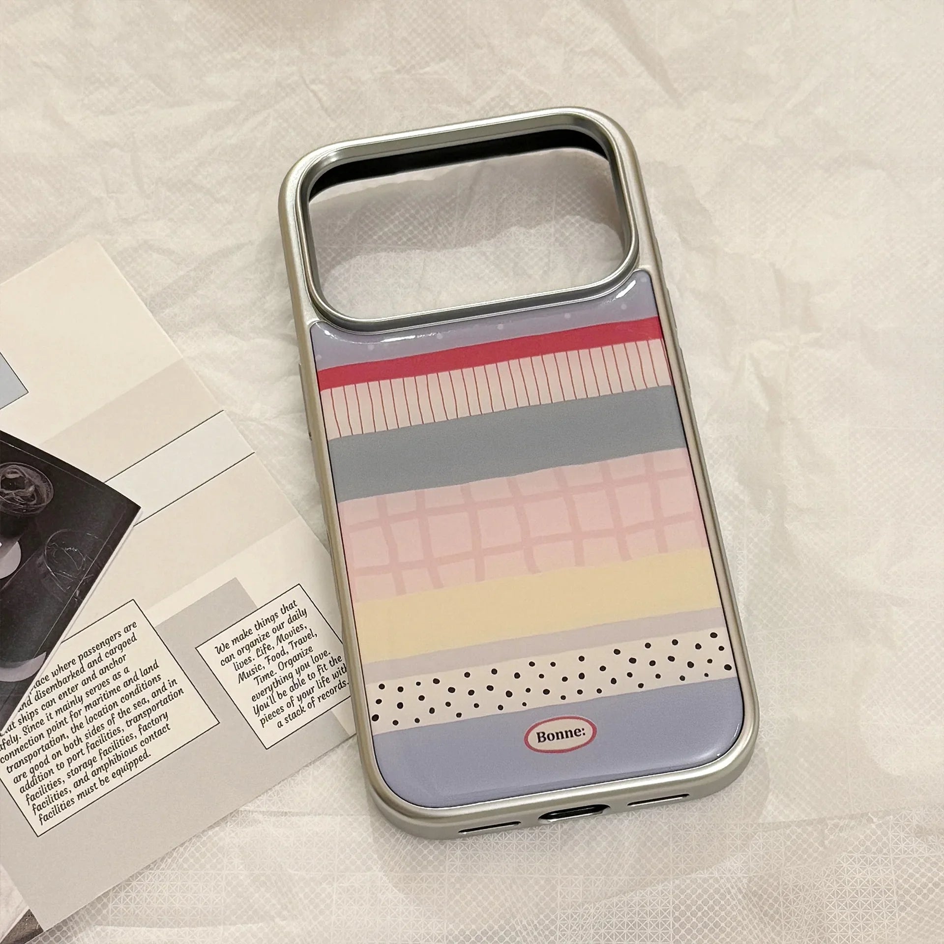 Korean Colorful Checkered Geometry Splicing Drop Glue Phone Case For iPhone