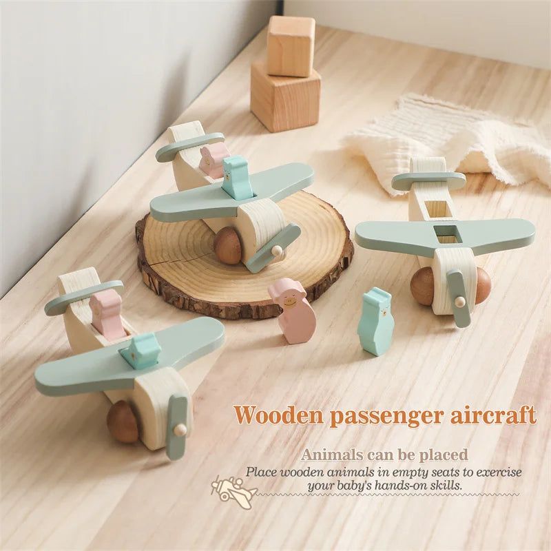 Wooden Airplane Toy – Educational Wooden Plane Model for Kids