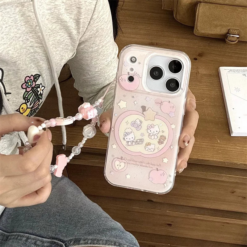 Korean Cute Pink Hellokitty Phone Case For iPhone