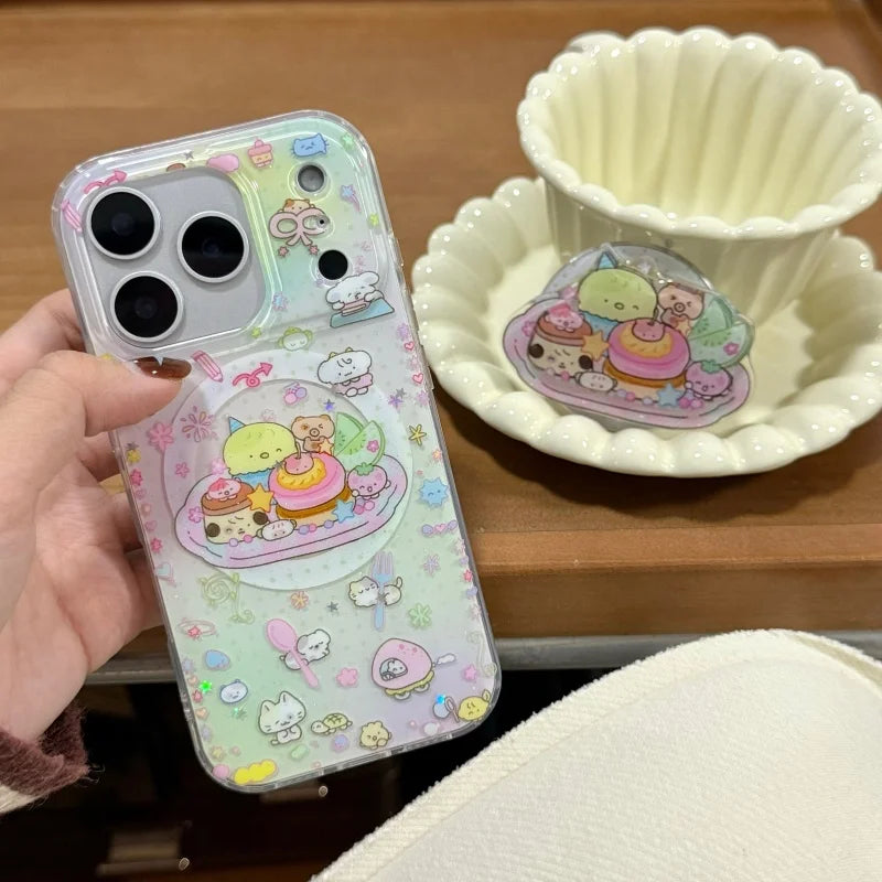 Korea Comic Cute Cartoon Animal Magsafe Wireless Charge Case For iPhone