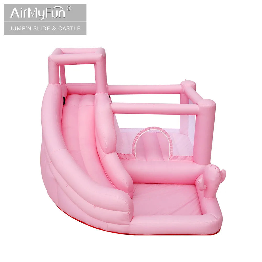 Pink Inflatable Bounce House – Pastel Kids Jumping Castle for Parties & Weddings