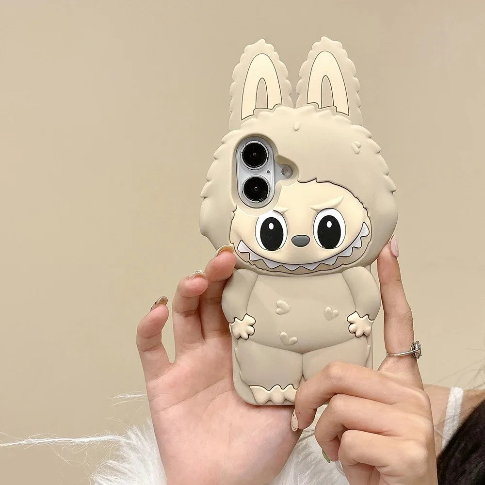Kawaii 3D Cartoon Monster Rabbit Elf Phone Case For iPhone