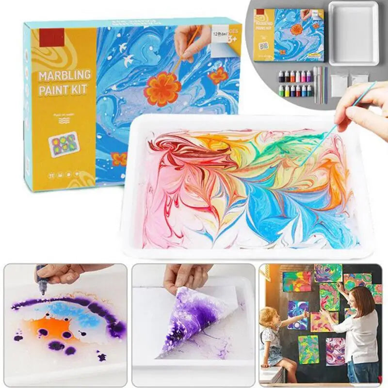 Water Marbling Paint Set – DIY Art Kit for Kids & Adults