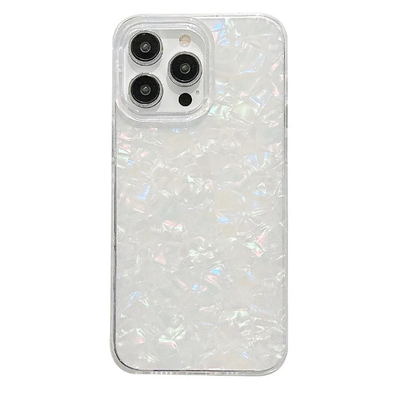 Luxury Solid Color Shell Pattern Phone Case For iPhone