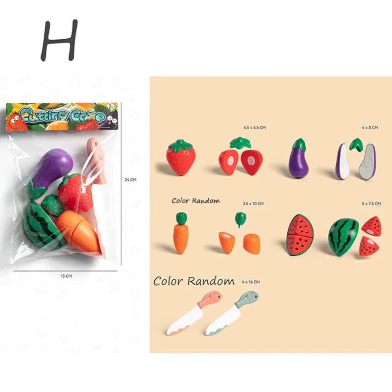 Kids Pretend Play Kitchen Set – Simulation Fruits and Vegetables Toys