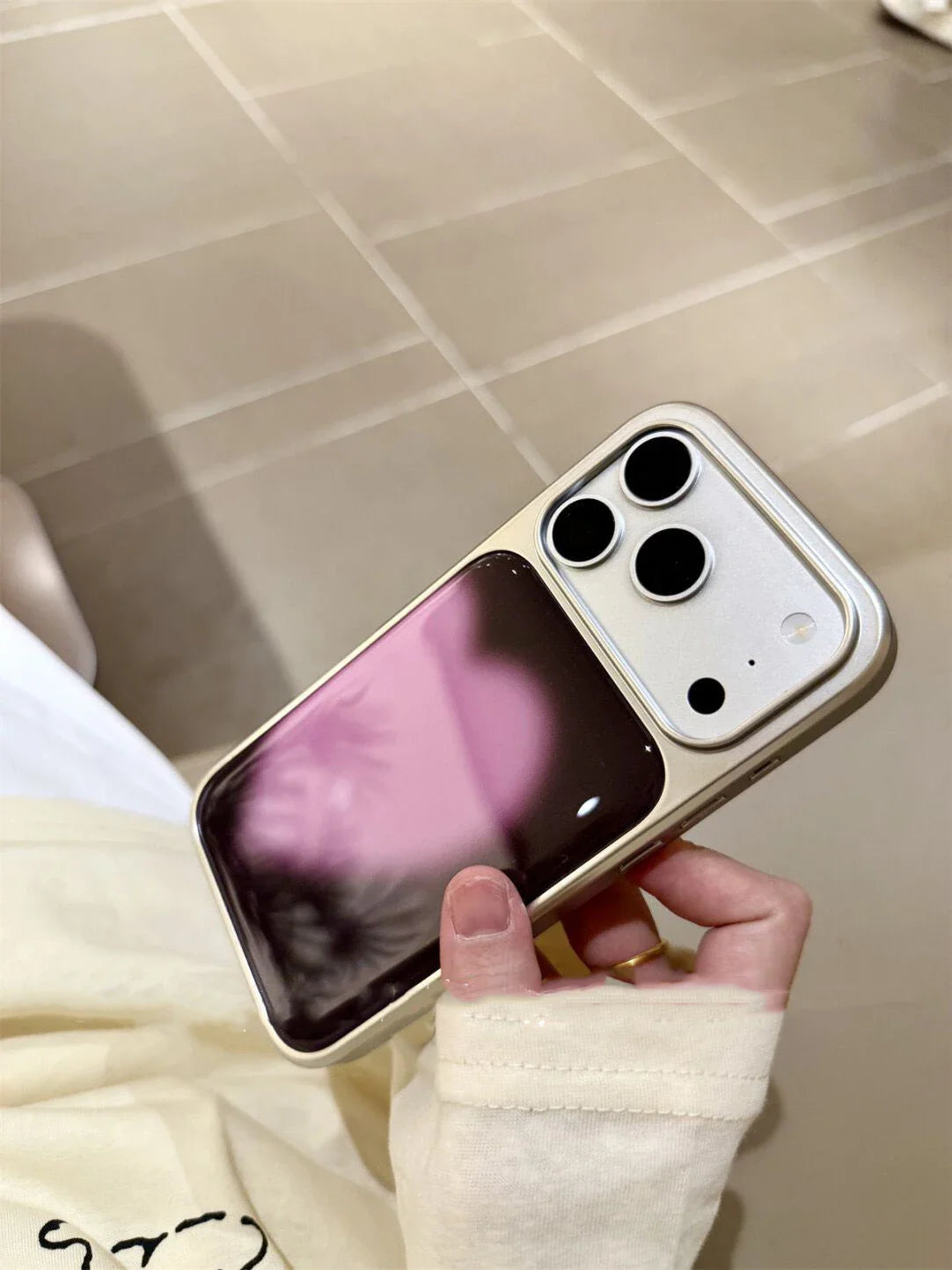 Advanced Feeling Ins Resin Casting Fans Love Silver Frame Phone Case For iPhone