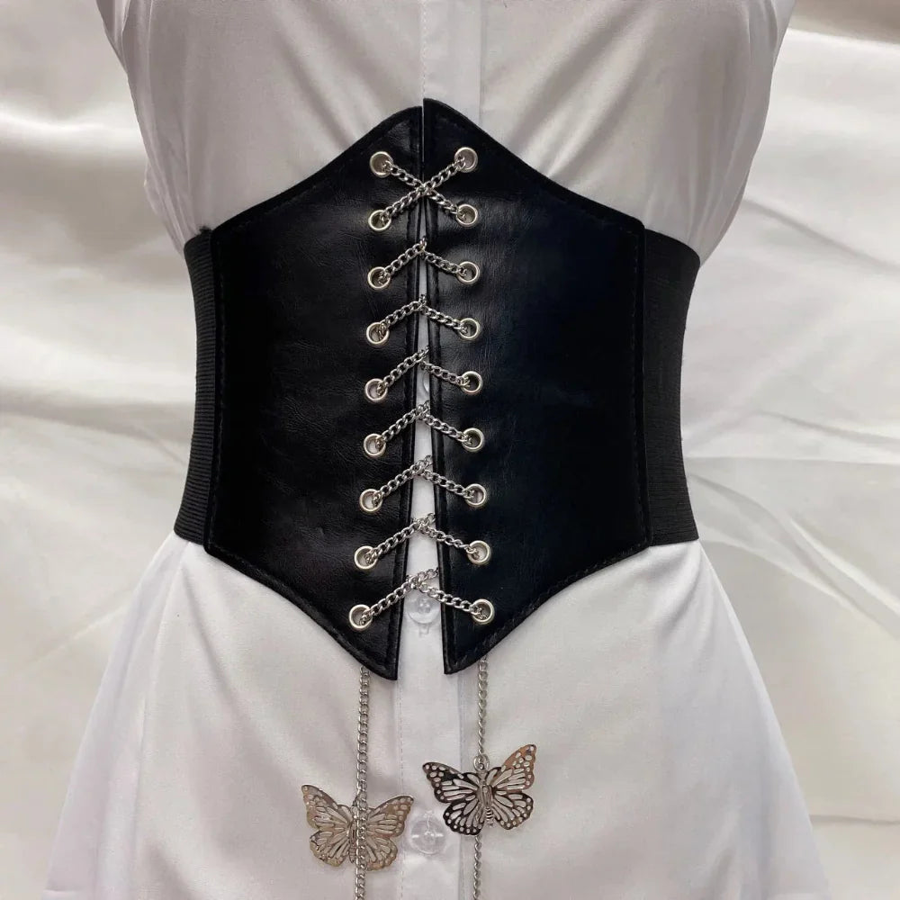 Punk Wide Kris Kros Leather Corset