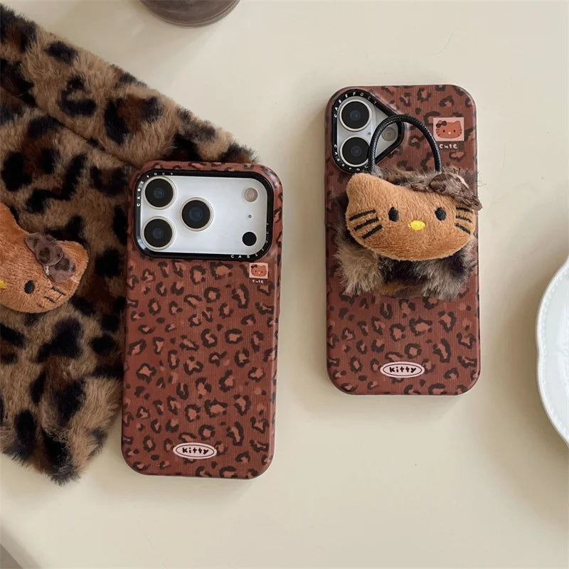 Fashion Brown Leopard Print Magnetic Phone Case For iPhone