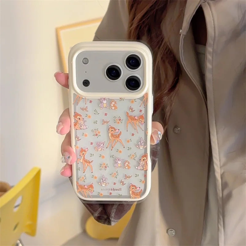 Fashion Cute Flower Little Deer Phone Case For iPhone