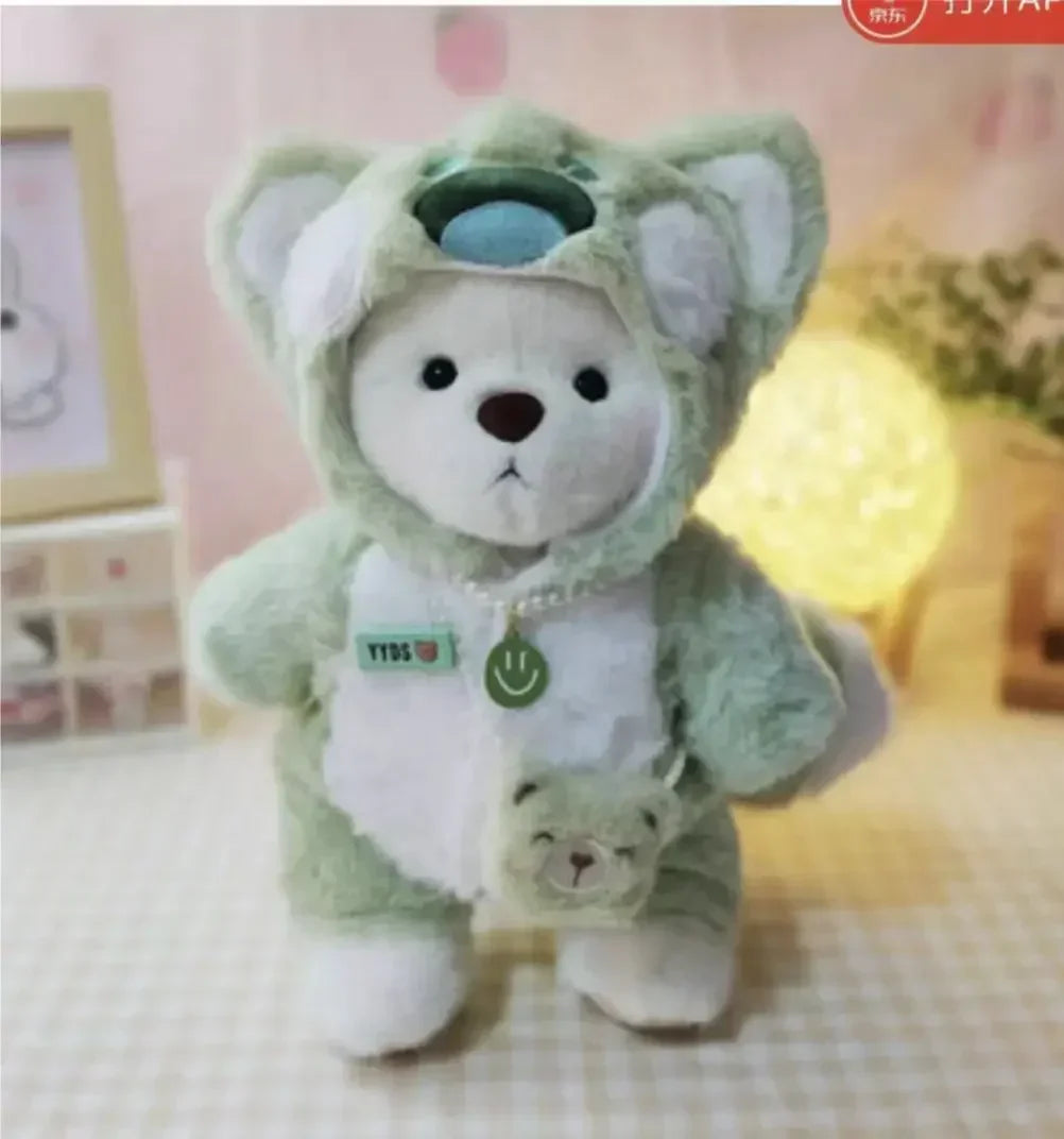 Teddy Bear Plush Doll with Changeable Clothes