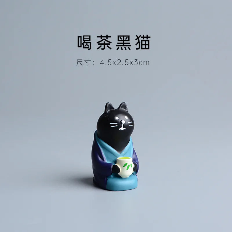 Japanese Cat Statue Miniature Fairy Garden Decor