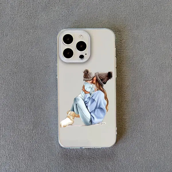 Family Mama Of Girl Mom Clear Phone Case For iPhone