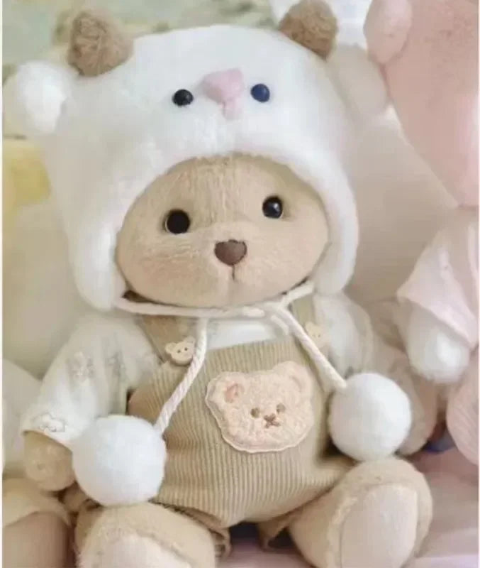 Teddy Bear Plush Doll with Changeable Clothes