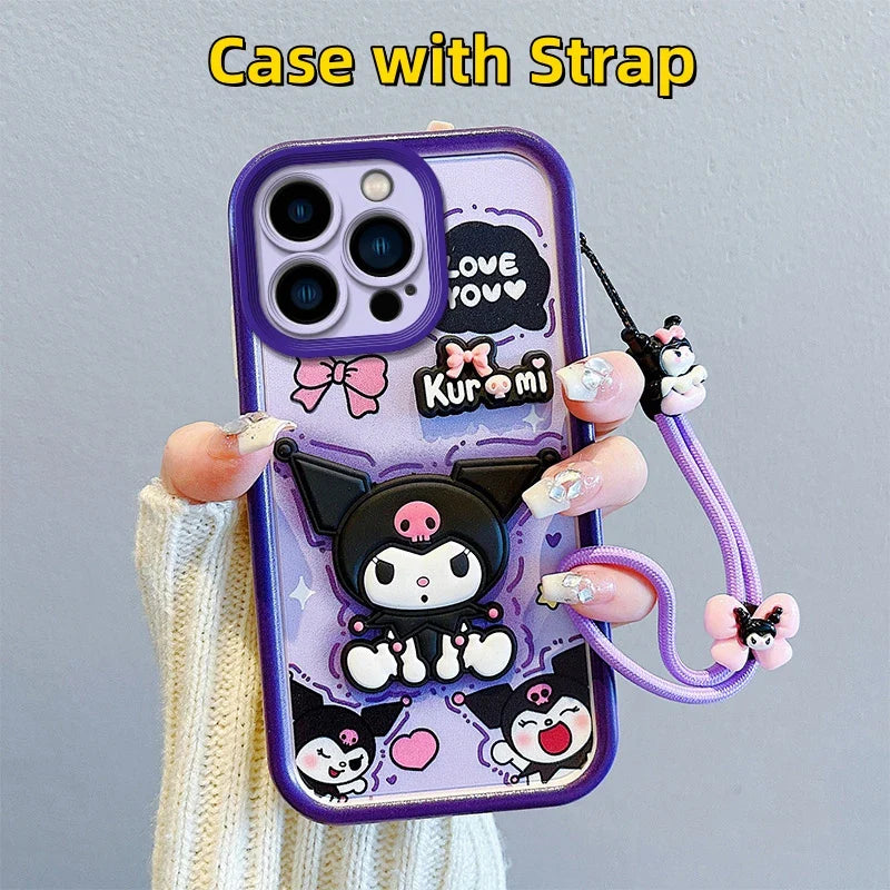3D Cartoon Kuromi Phone Case For iPhone