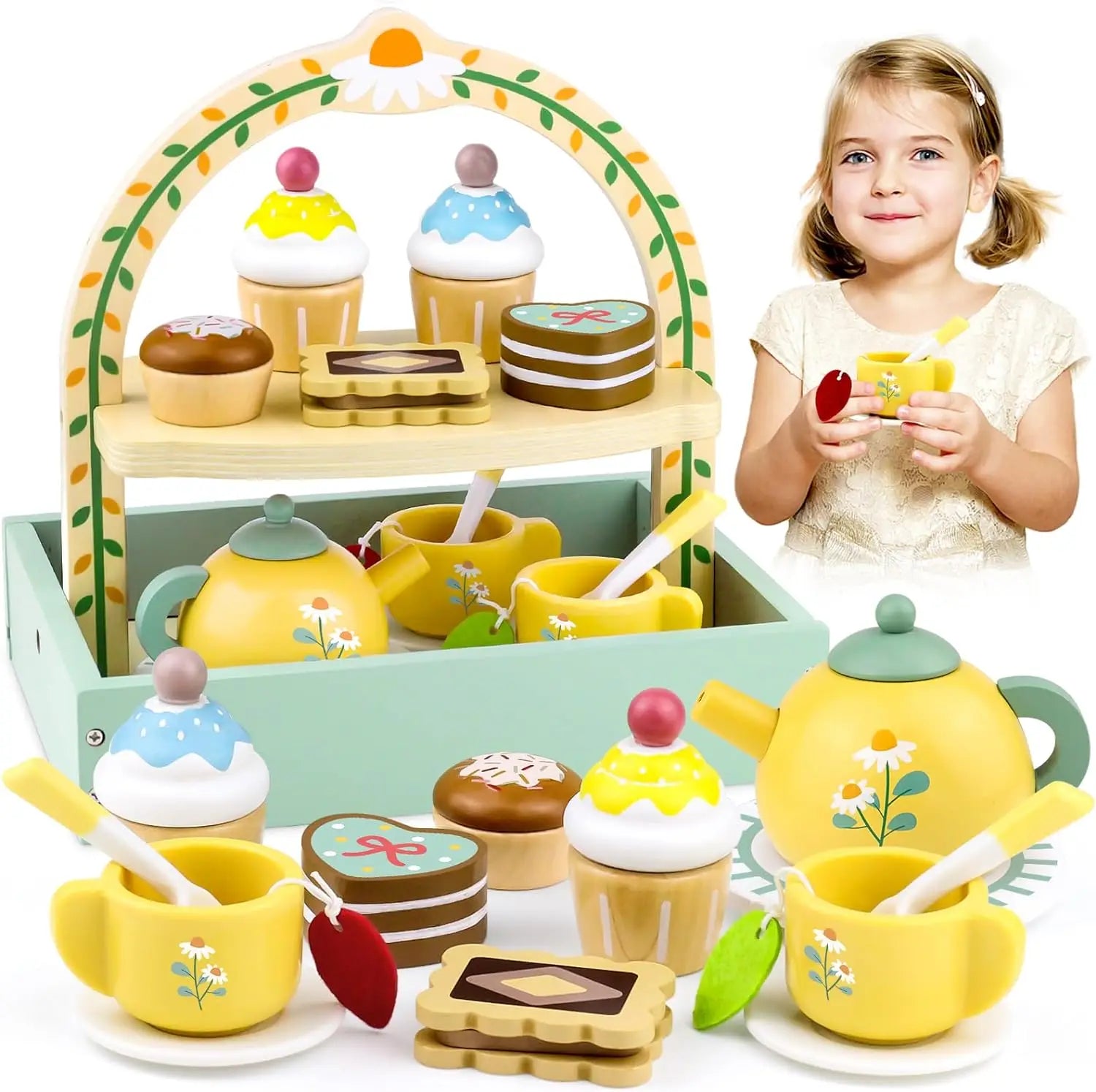 Kids Afternoon Tea Play Set – Pretend Play Kitchen Toy for Girls