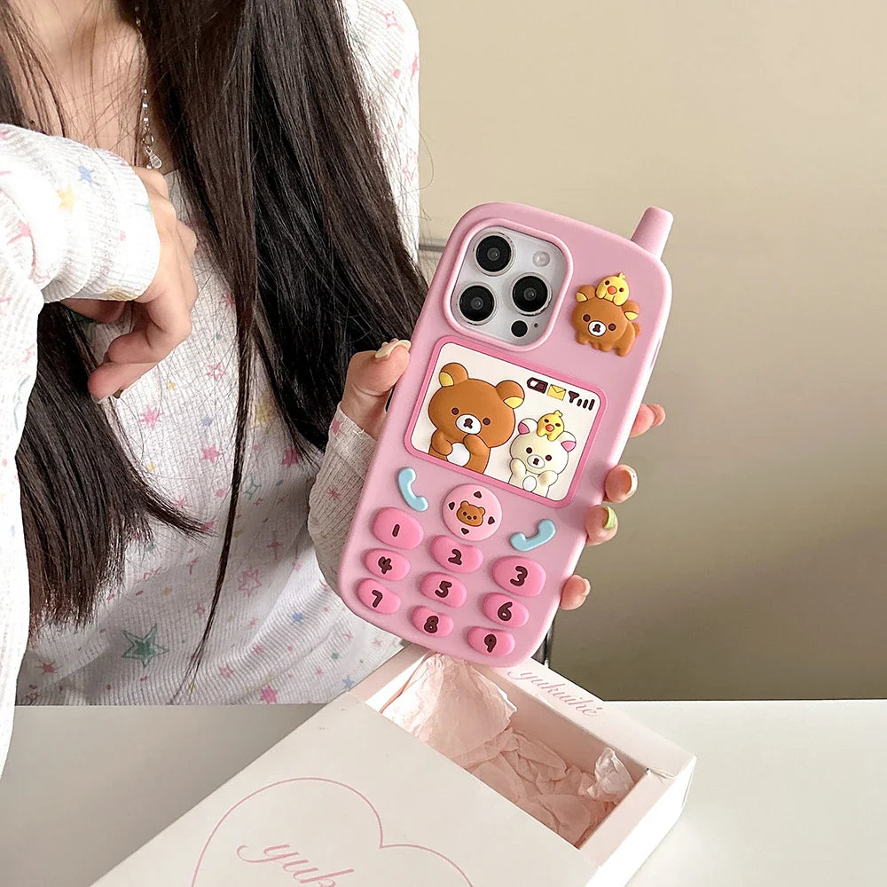 Funny Cartoon Rilakkuma Bear Phone Case